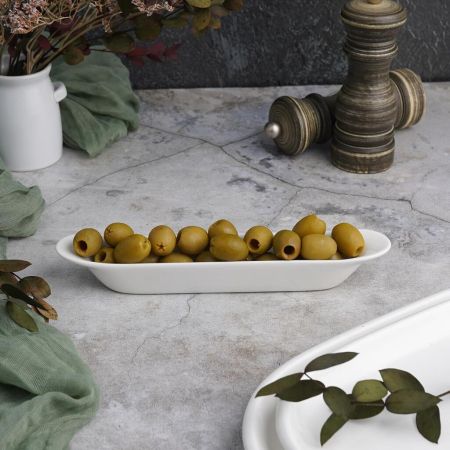 Блюдо овальное 20,5*3,5 см h2,8 см для оливок белое фарфор P.L. Proff Cuisine [6]