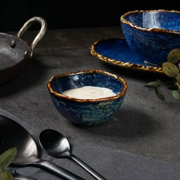 Соусник  80 мл d 7,6 см h4 см круглый фарфор Aqua Blue P.L. Proff Cuisine [6]