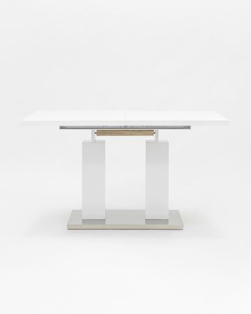 Стол обеденный Сиэтл раскладной 140-180*90 глянцевый белый