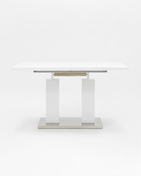 Стол обеденный Сиэтл раскладной 140-180*90 глянцевый белый