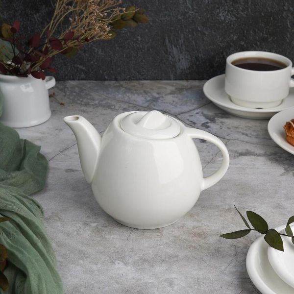 Чайник 400 мл d 10,5 см h10,5 см белый фарфор "Вевил" P.L. Proff Cuisine [1]