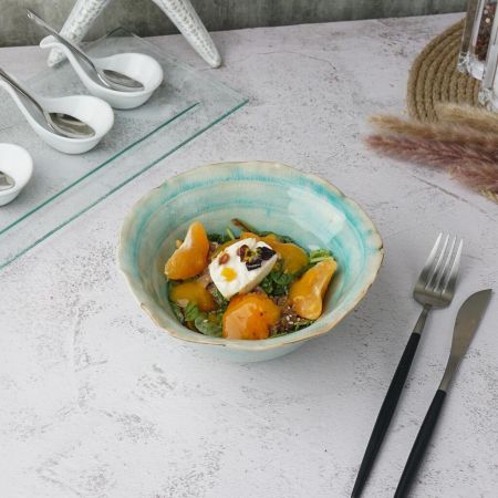 Салатник 450 мл 17*16,5 см h7,5 см Sea Blue Flower Frutti di Mare P.L. [1]