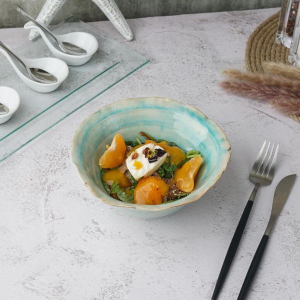 Салатник 450 мл 17*16,5 см h7,5 см Sea Blue Flower Frutti di Mare P.L. [1]