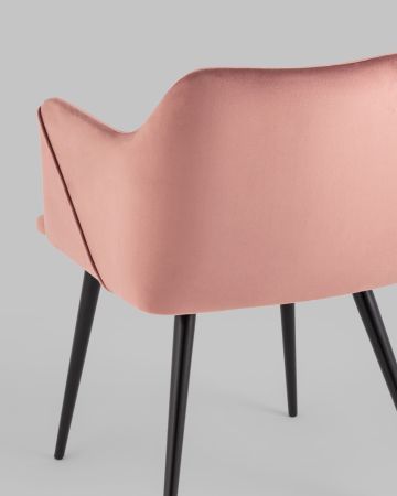 Стул с подлокотниками Джоэл велюр пыльно-розовый