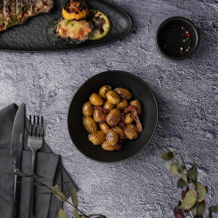 Салатник 260 мл 15*13,5 см h4,8 см Wave Up Smooth Black Raw Stellar P.L. Proff Cuisine [6]