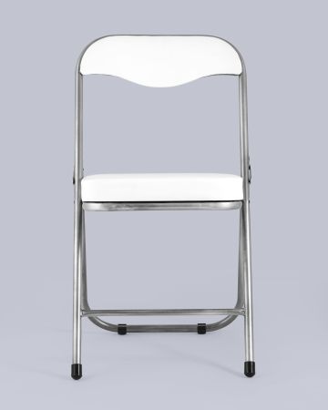 Стул складной мягкий ДЖОН металлик, белый