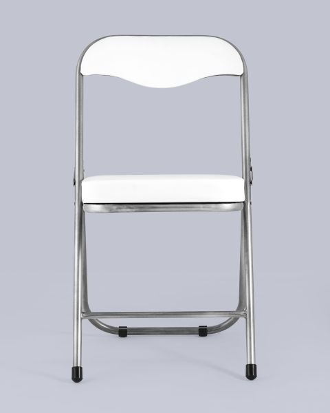 Стул складной мягкий ДЖОН металлик, белый