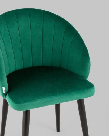 Стул с подлокотниками Брюссель велюр зелёный