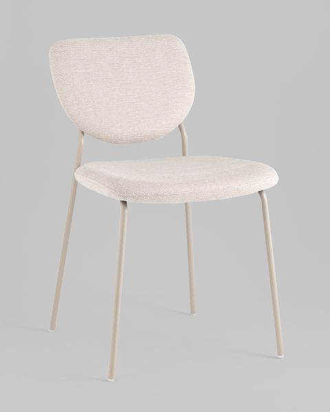 Стул обеденный Gigi шенилл бежевый кремовые ножки