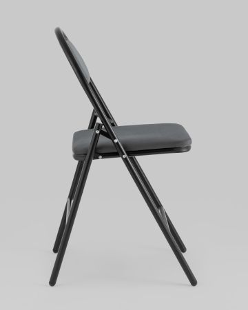 Стул складной Hagen велюр тёмно-серый каркас черный