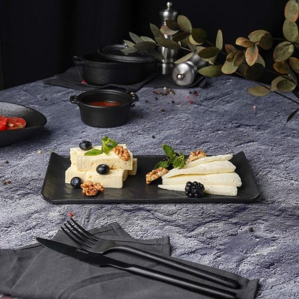 Блюдо прямоугольное 26*13 см h1,6 см с бортами Side Up2 Black Raw Stellar P.L. Proff Cuisine [4]