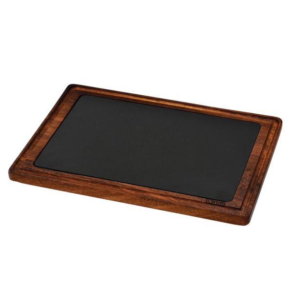 Доска для подачи 35*25 см прямоуг. дерево с чугунной вставкой LAVA