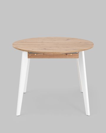 Стол Rondo 100-135*100 дуб/белый