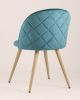Стул Лион велюр с ромбами аквамарин