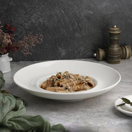 Тарелка глубокая 400 мл d 31 см h6 см для пасты, для супа, салата белая фарфор P.L. [1]