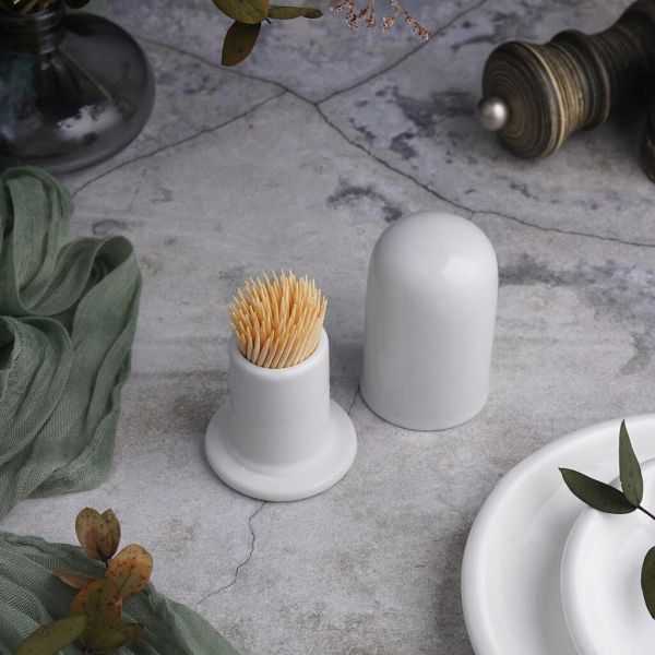 Стаканчик для зубочисток 4,5*6 см с крышкой белый фарфор P.L. Proff Cuisine [6]