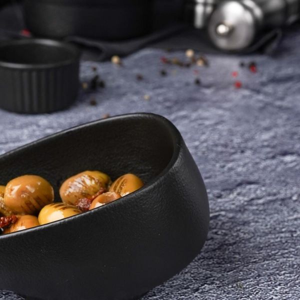 Салатник 150 мл 14,5*9,4 см h7 см Side Up Smooth Black Raw Stellar P.L. Proff Cuisine [6]