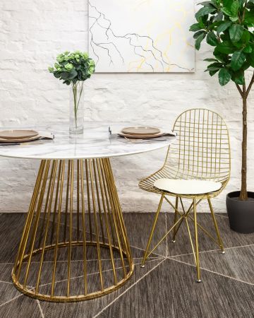 Стол обеденный Ливерпуль 110*110 белый мрамор