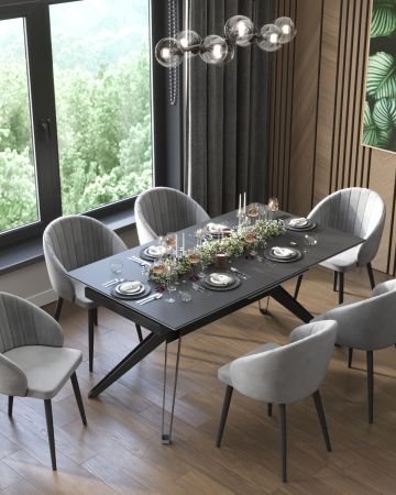 Стул с подлокотниками Брюссель велюр серый