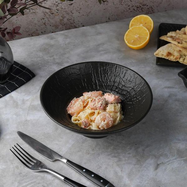 Тарелка глубокая 150 мл d 20 см h7,5 см для пасты, для супа Black Raw Wood P.L. Proff Cuisine [4]