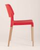 Стул BISTRO красный пластик ножки из дерева