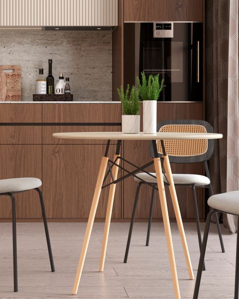 Стол Eames DSW D80 бежевый