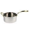 Кастрюля сотейник для подачи 14,9 см h6,5 см 1100 мл Dents нерж. 2 ручки золото P.L. Proff Cuisine
