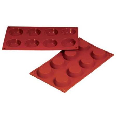 Форма кондитерская "Тарталетка" 8 ячеек d 60 мм, h 17 мм силикон (30*17,5 см) P.L.