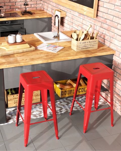 Стул барный TOLIX красный глянцевый