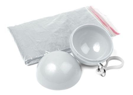 Дождевик в футляре-шарике на карабине, белый