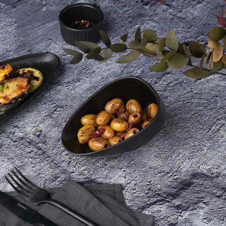 Салатник 150 мл 14,5*9,4 см h7 см Side Up Smooth Black Raw Stellar P.L. Proff Cuisine [6]