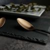 Ложка столовая 21 см матовая медный цвет черная ручка PVD Provence P.L. [12]