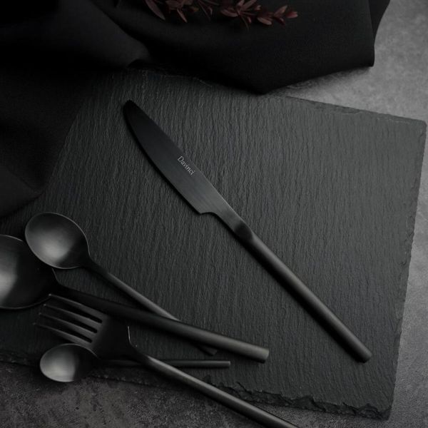 Нож столовый 22 см матовый черный цвет Black Sapporo PVD P.L. - Davinci [12]