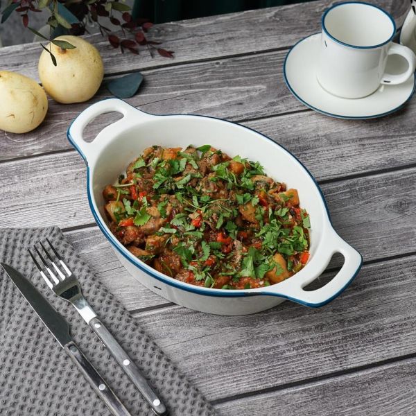 Блюдо овальное 33*20,8 см h5,9 см 1600 мл с ручками Bakery Fusion P.L. Proff Cuisine [1]