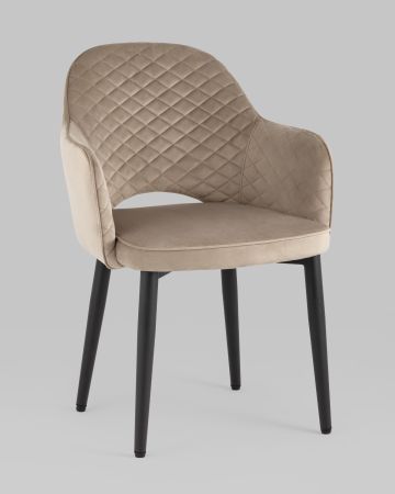 Стул Венера диамант велюр шампань с подлокотниками