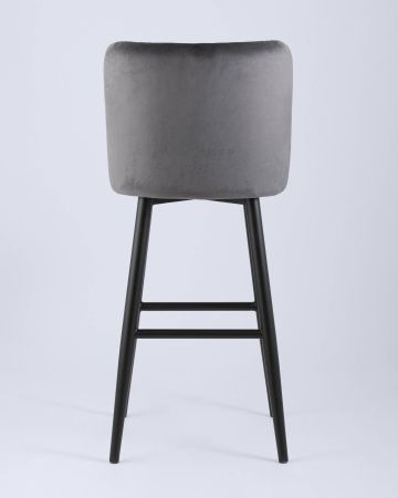 Стул барный Ститч велюр серый