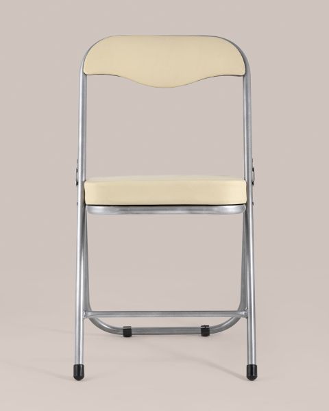 Стул складной мягкий ДЖОН металлик, кремовый