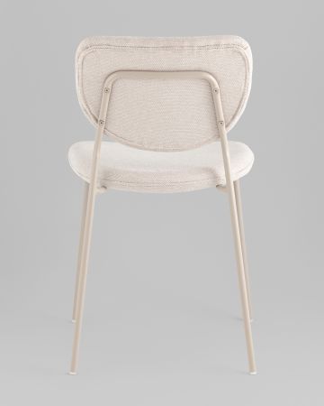 Стул обеденный Gigi шенилл бежевый кремовые ножки