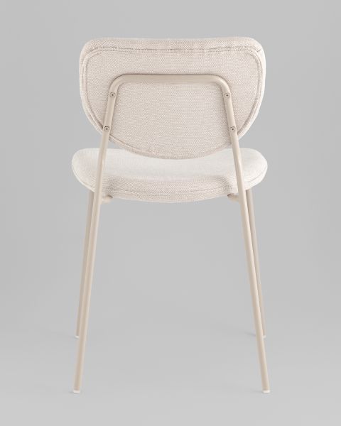 Стул обеденный Gigi шенилл бежевый кремовые ножки