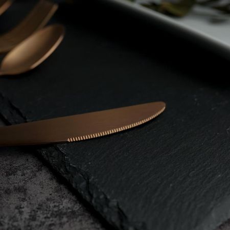 Нож столовый 23,1 матовый медный цвет черная ручка PVD Provence P.L. [12]