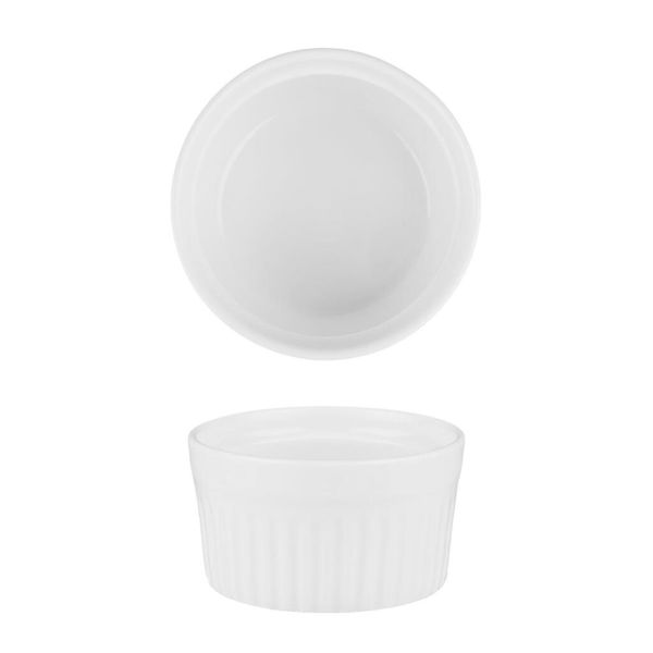 Соусник  75 мл 6,7 см h4 см круглый Рамекин рельефный белый фарфор P.L. Proff Cuisine [6]