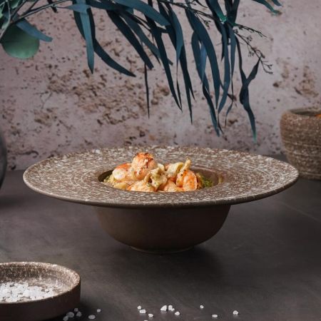Тарелка глубокая 350 мл d 23 см h6,5 см для пасты/супа Brown Untouched Taiga P.L. Proff Cuisine [1]