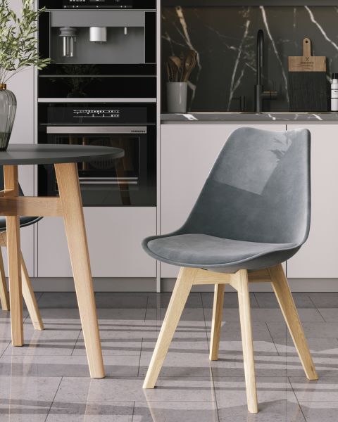 Стул FRANKFURT велюр серый