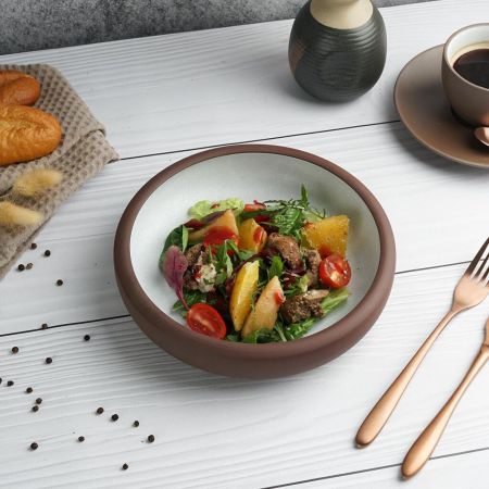 Салатник 700 мл d 19,2 cм h5,4 cм White Matt New Brown Taiga P.L. [1]