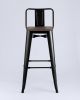 Стул барный TOLIX WOOD со спинкой черный глянцевый