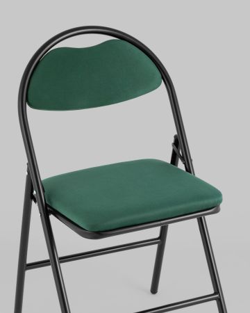 Стул складной Hagen велюр зелёный каркас черный