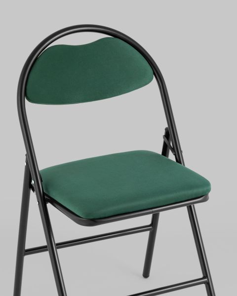 Стул складной Hagen велюр зелёный каркас черный