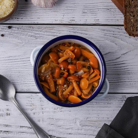 Кастрюля для подачи 11,3 см h4,7 см 350 мл круглая Blue Rim эмалированая сталь SUNNEX [1]