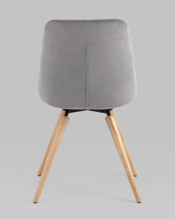 Стул Флекс на деревянных ножках велюр велютто серый