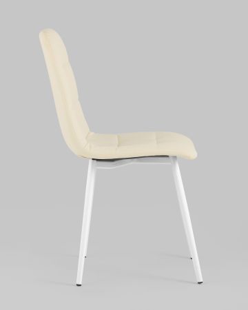 Стул Oliver экокожа белый белые ножки